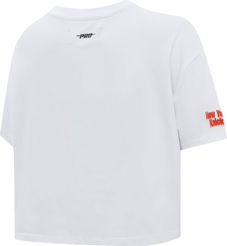 Pro Standard Women's New York Knicks White Script Tail Boxy T-Shirt product image