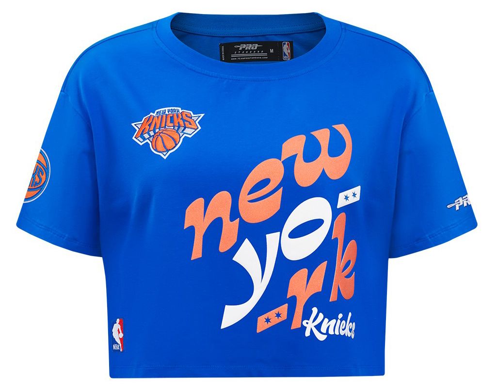 Pro Standard Women's New York Knicks Blue Wordplay Boxy T-Shirt product image