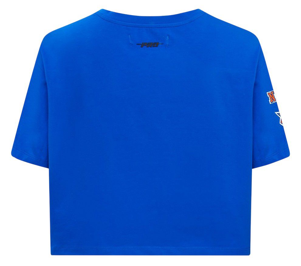 Pro Standard Women's New York Knicks Blue Mash Up Boxy Cropped T-Shirt product image