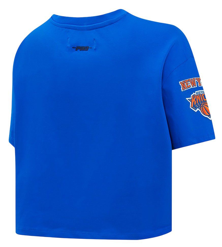 Pro Standard Women's New York Knicks Blue Mash Up Boxy Cropped T-Shirt product image