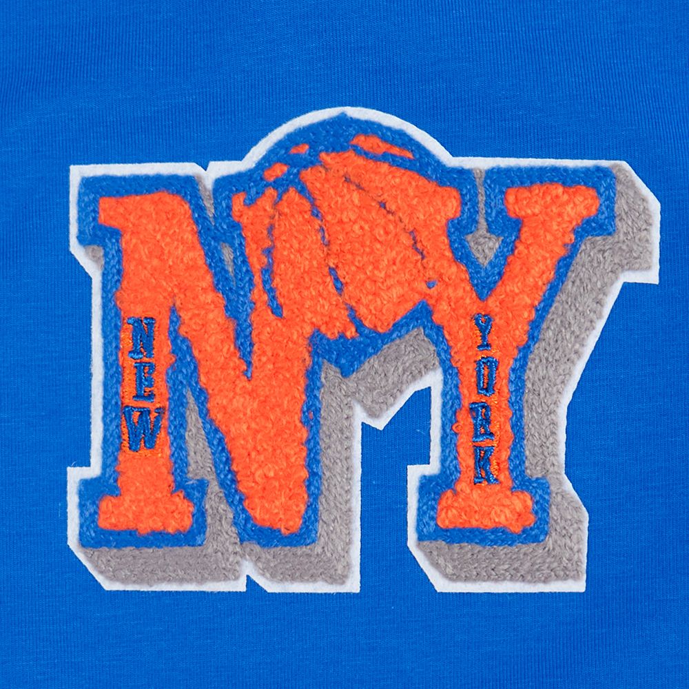 Pro Standard Women's New York Knicks Blue Mash Up Boxy Cropped T-Shirt product image