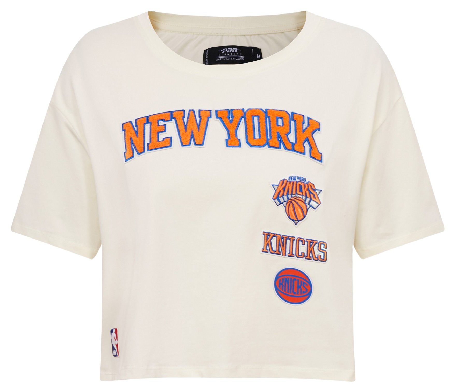 Pro Standard Women's New York Knicks Off-White Classic Boxy Cropped T-Shirt product image
