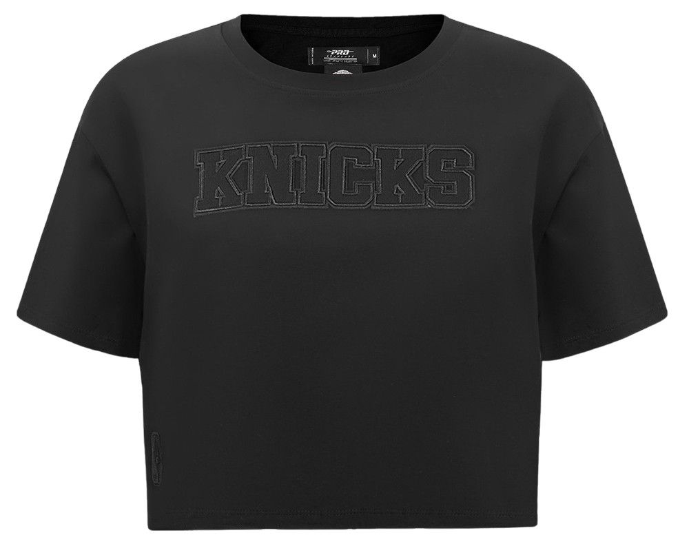 Pro Standard Women's New York Knicks Black Neutral Boxy Cropped T-Shirt product image