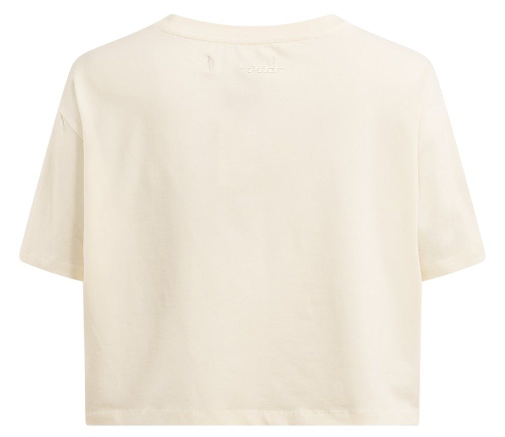 Pro Standard Women's New York Knicks Off-White Neutral Boxy Cropped T-Shirt product image