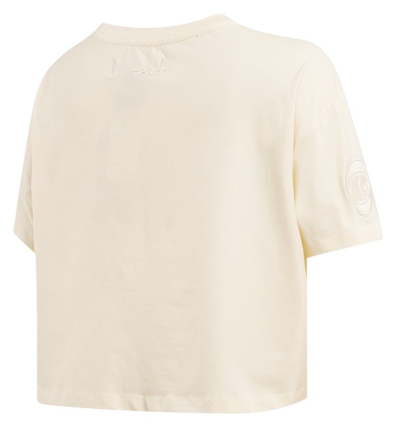 Pro Standard Women's New York Knicks Off-White Neutral Boxy Cropped T-Shirt product image