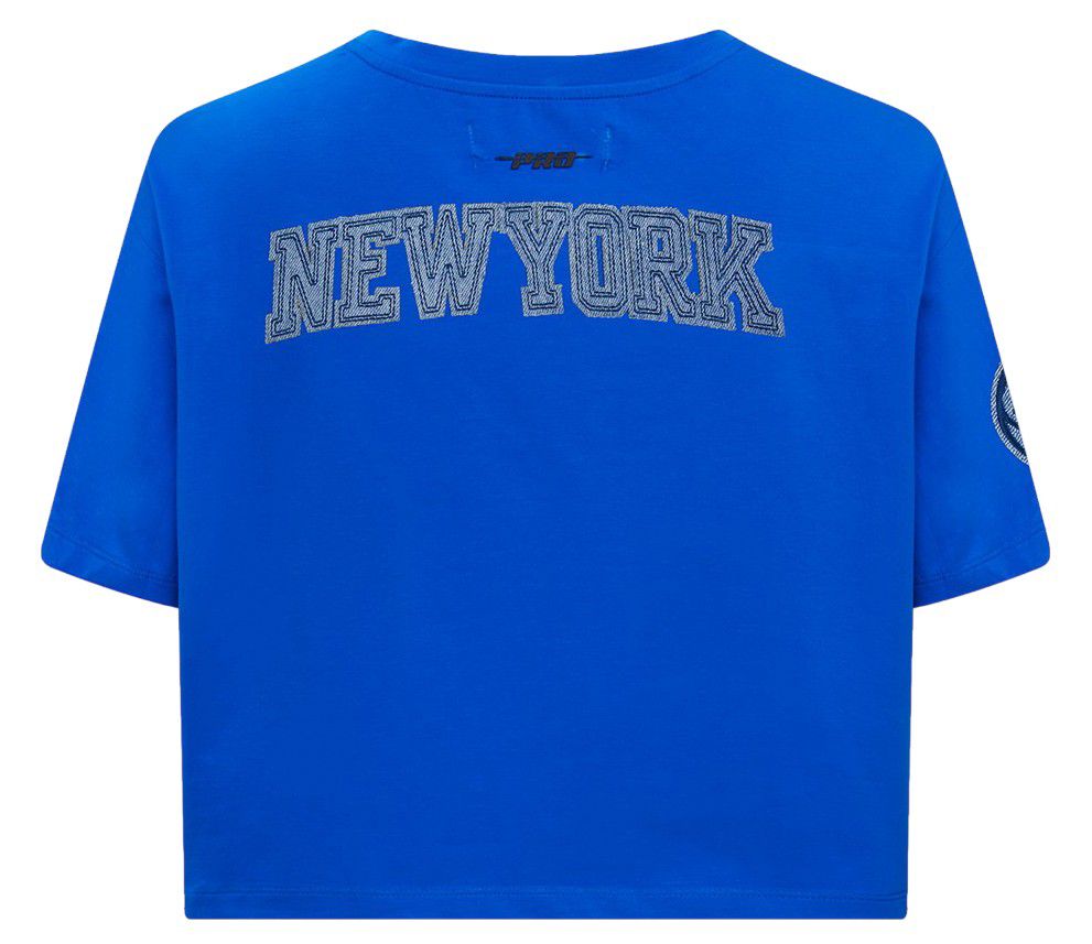 Pro Standard Women's New York Knicks Blue Varsity Blues Boxy Cropped T-Shirt product image