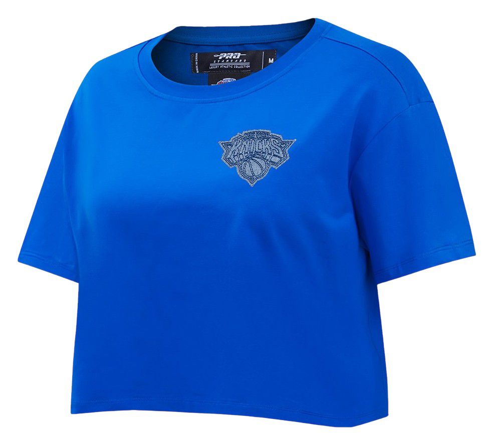 Pro Standard Women's New York Knicks Blue Varsity Blues Boxy Cropped T-Shirt product image