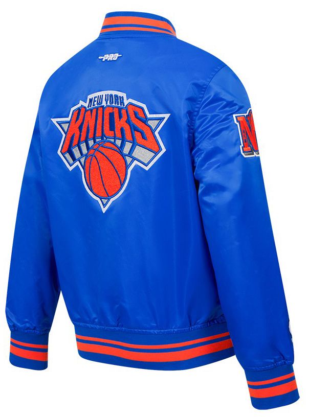 Pro Standard Youth New York Knicks Blue Ribbed Satin Jacket product image