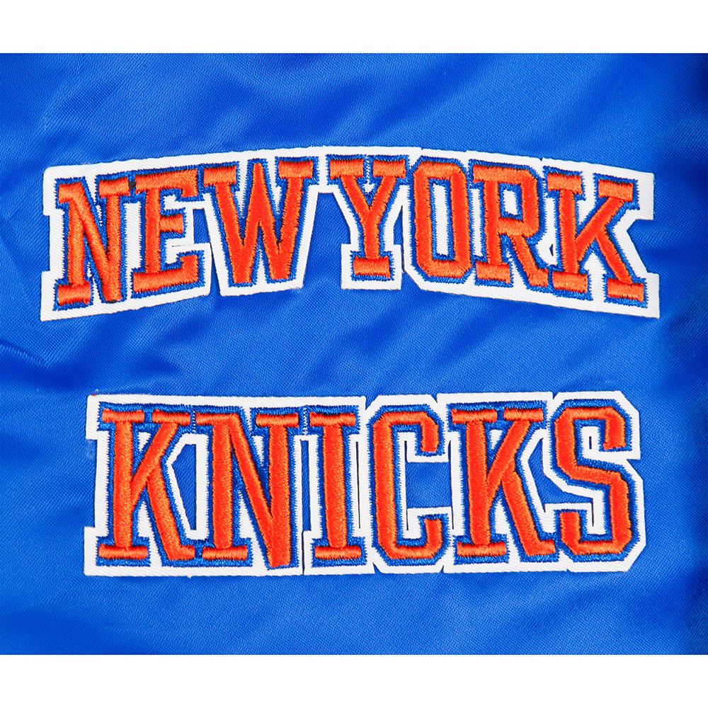Pro Standard Youth New York Knicks Blue Ribbed Satin Jacket product image