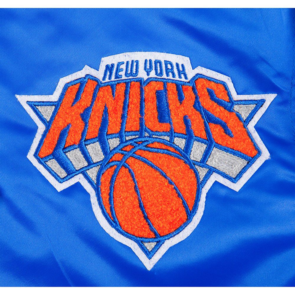 Pro Standard Youth New York Knicks Blue Ribbed Satin Jacket product image