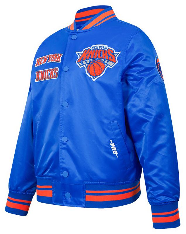 Pro Standard Youth New York Knicks Blue Ribbed Satin Jacket product image