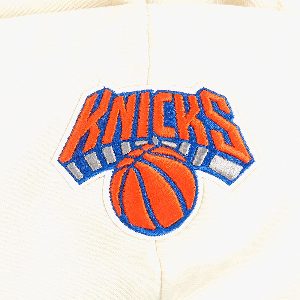 Pro Standard Women's New York Knicks Off White Retro Classic Cropped Fleece Pullover Hoodie product image