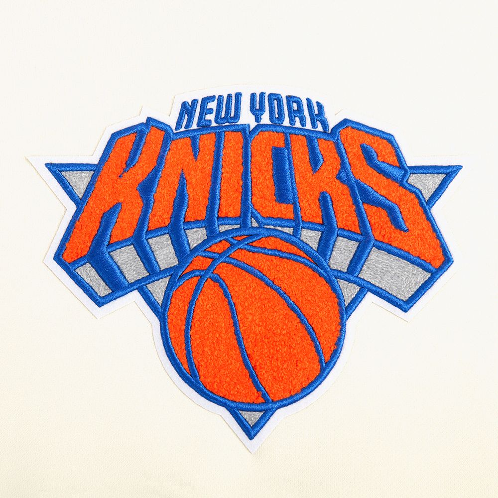 Pro Standard Women's New York Knicks Off White Retro Classic Cropped Fleece Pullover Hoodie product image