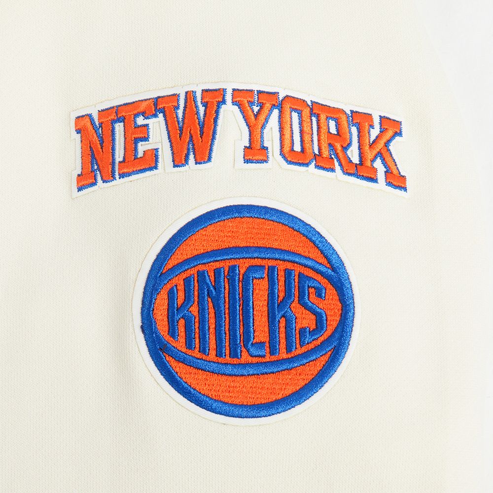 Pro Standard Women's New York Knicks Off White Retro Classic Cropped Fleece Pullover Hoodie product image