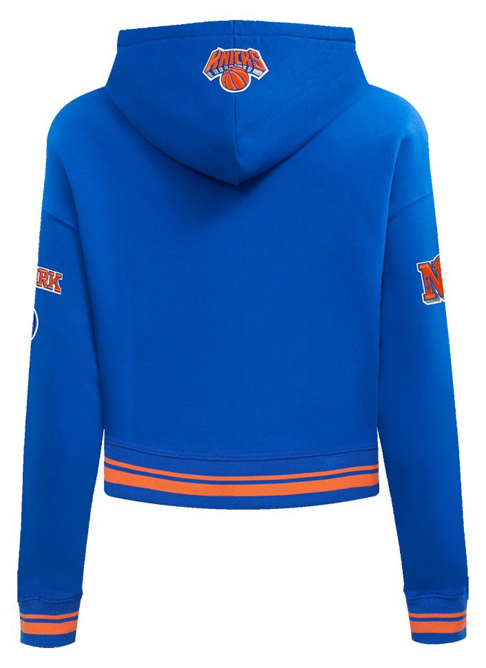 Pro Standard Women's New York Knicks Blue Retro Classic Cropped Fleece Pullover Hoodie product image