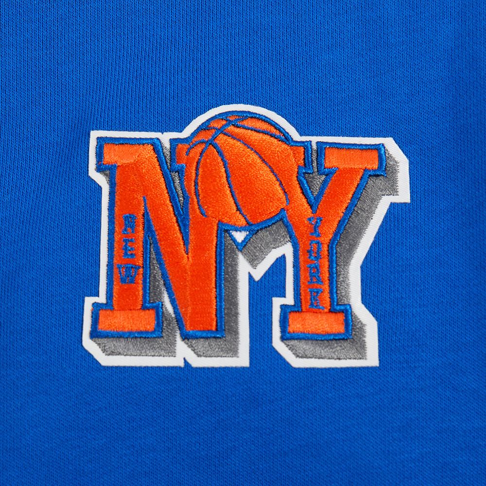 Pro Standard Women's New York Knicks Blue Retro Classic Cropped Fleece Pullover Hoodie product image