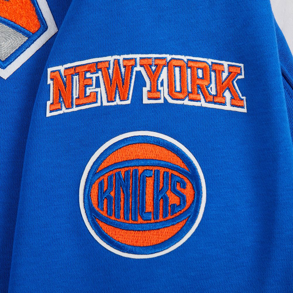 Pro Standard Women's New York Knicks Blue Retro Classic Cropped Fleece Pullover Hoodie product image