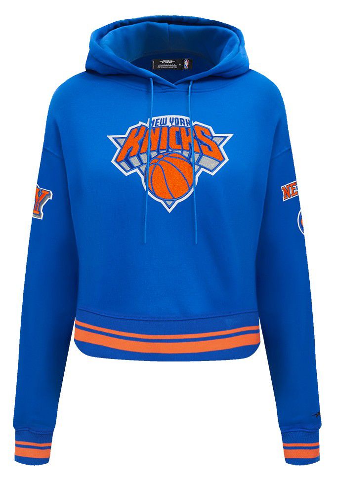 Pro Standard Women's New York Knicks Blue Retro Classic Cropped Fleece Pullover Hoodie product image