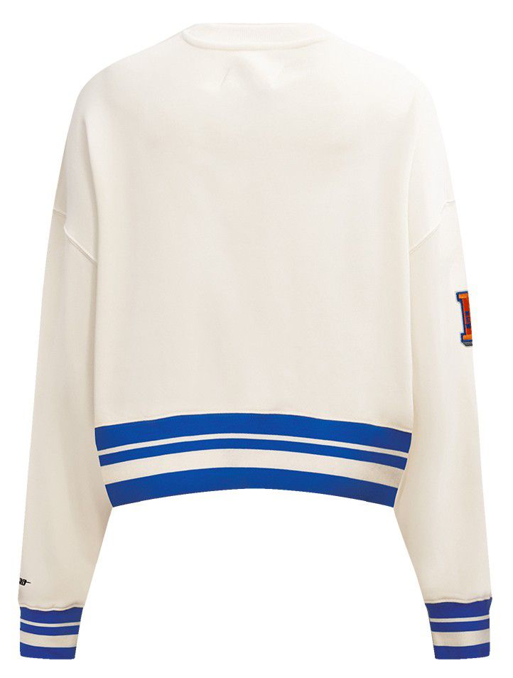 Pro Standard Women's New York Knicks Off White Retro Classic Fleece Crewneck Sweatshirt product image