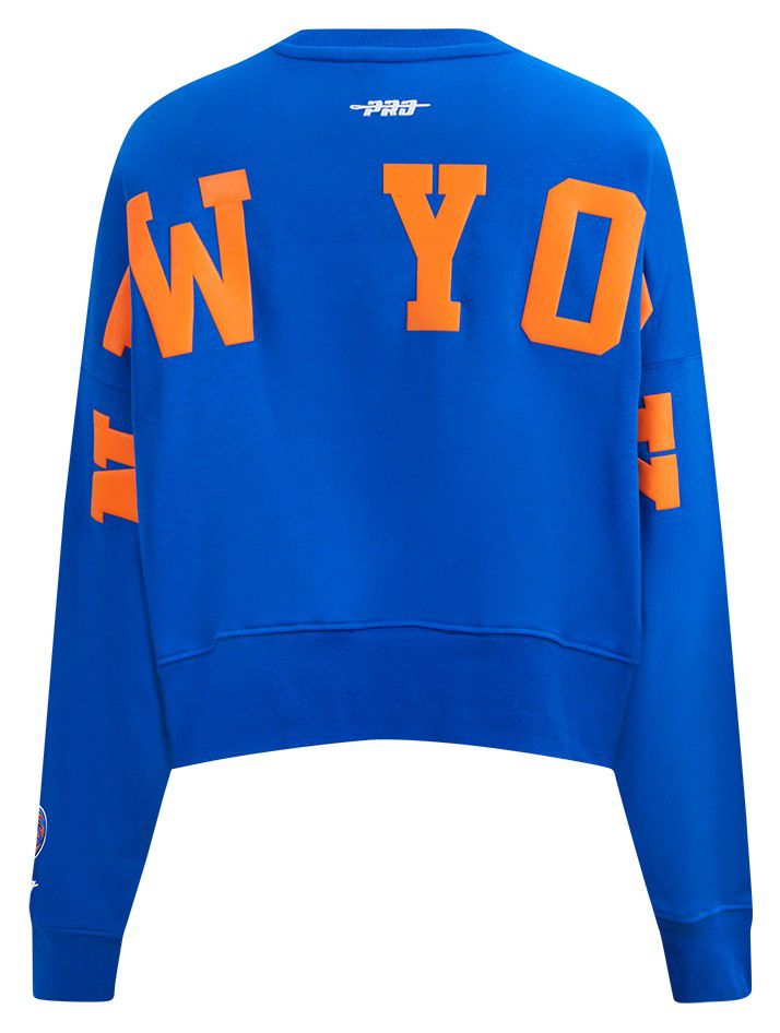 Pro Standard Women's New York Knicks Blue Wingspan Fleece Crewneck Sweatshirt product image