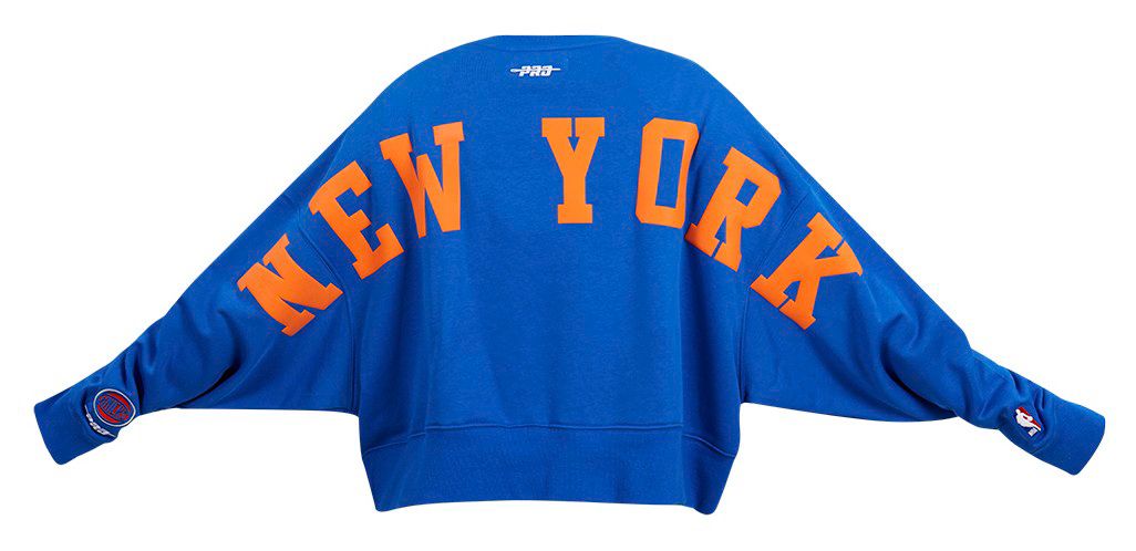Pro Standard Women's New York Knicks Blue Wingspan Fleece Crewneck Sweatshirt product image