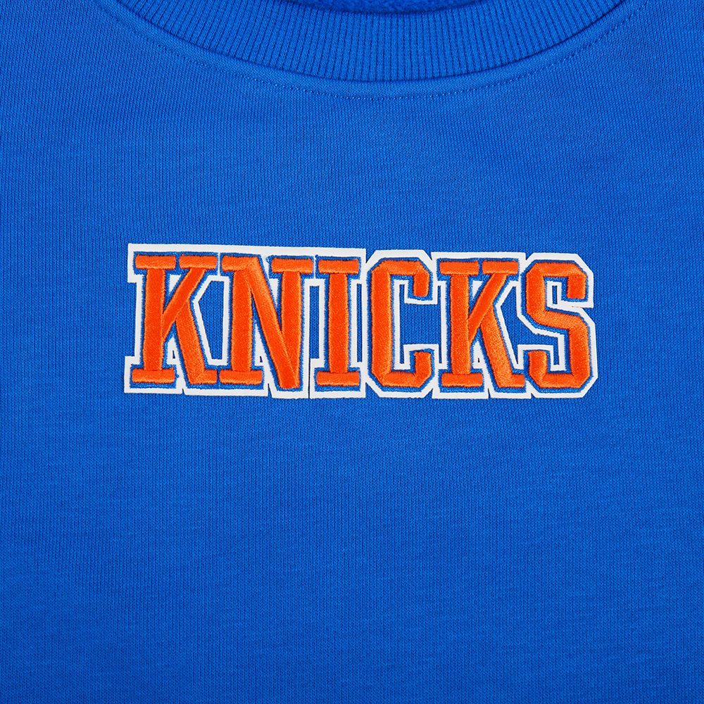 Pro Standard Women's New York Knicks Blue Wingspan Fleece Crewneck Sweatshirt product image