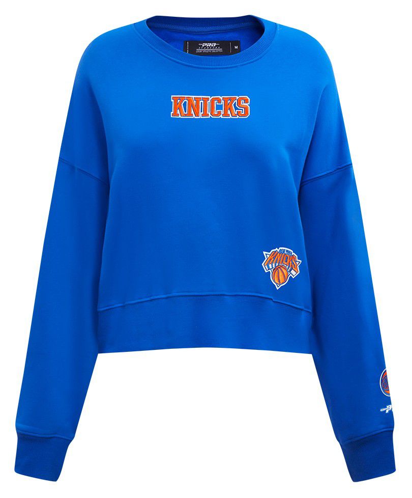 Pro Standard Women's New York Knicks Blue Wingspan Fleece Crewneck Sweatshirt product image