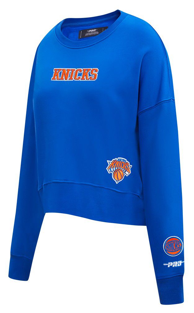 Pro Standard Women's New York Knicks Blue Wingspan Fleece Crewneck Sweatshirt product image