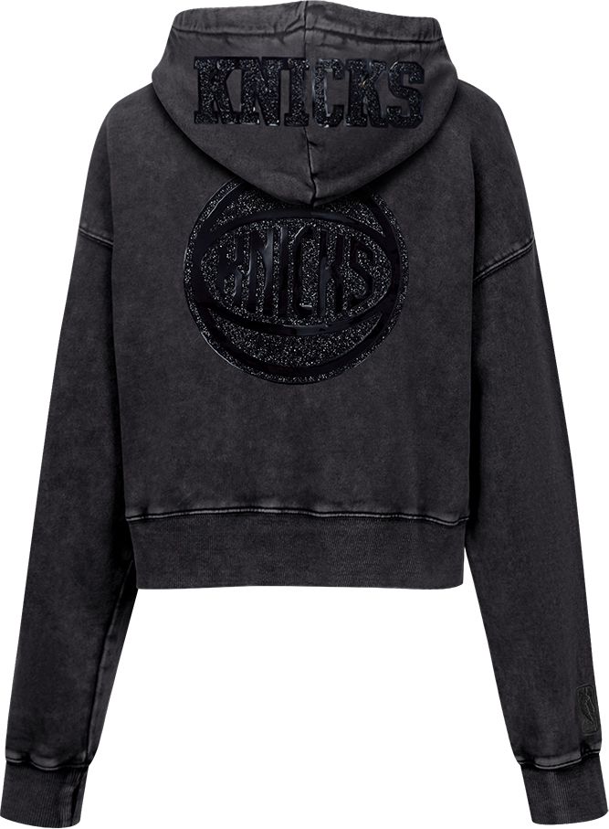 Pro Standard Women's New York Knicks Black Crystalline Cropped Pullover Hoodie product image