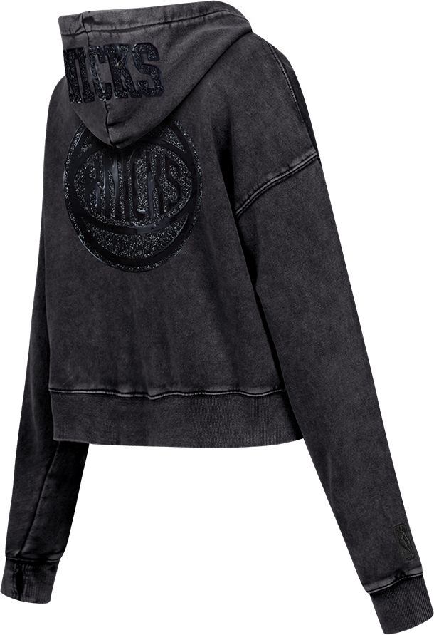 Pro Standard Women's New York Knicks Black Crystalline Cropped Pullover Hoodie product image