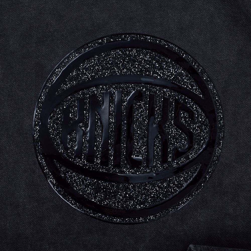 Pro Standard Women's New York Knicks Black Crystalline Cropped Pullover Hoodie product image