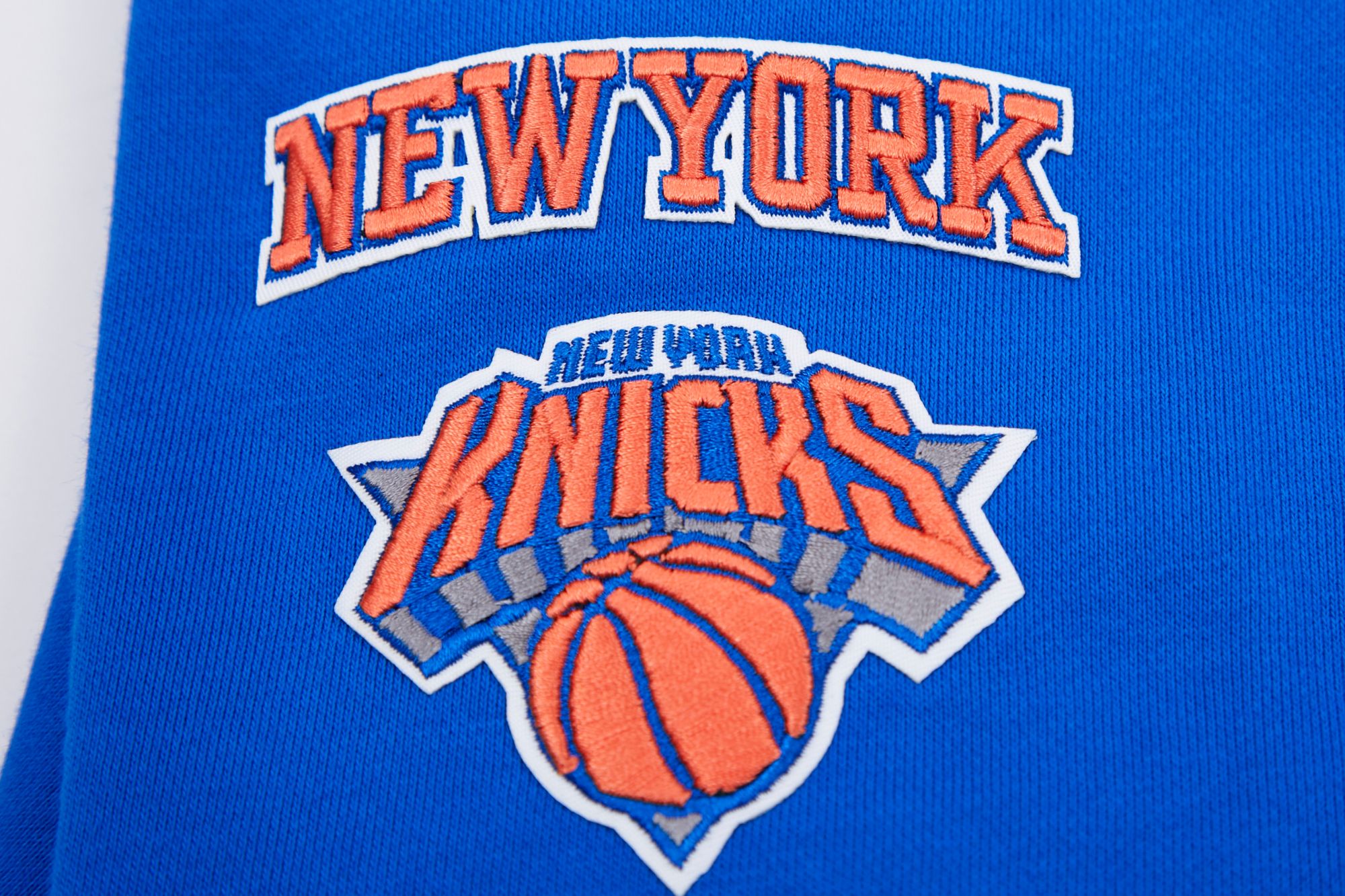 Pro Standard Women's New York Knicks Blue Mash Up Rib Fleece Crewneck Sweatshirt product image