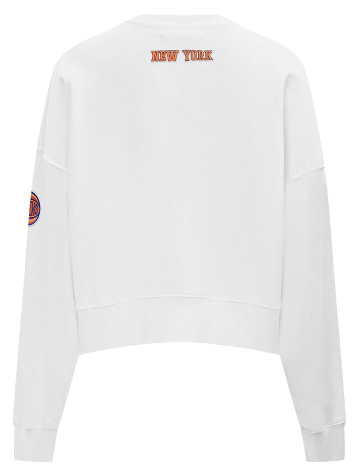 Pro Standard Women's New York Knicks White Classic Fleece Crewneck Sweatshirt product image