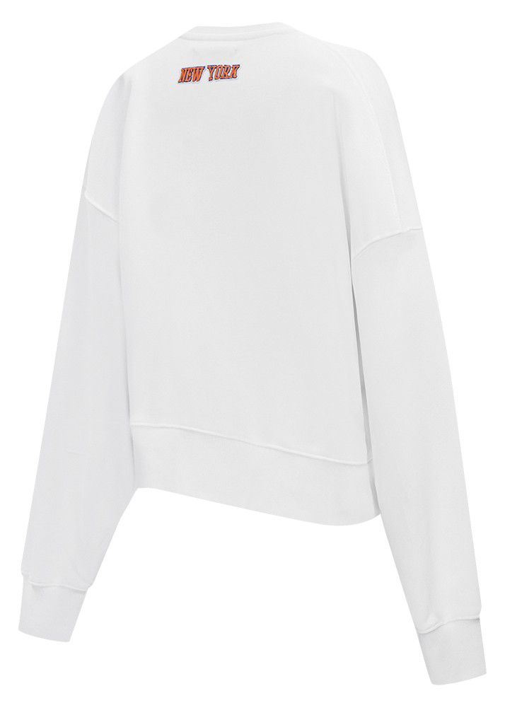 Pro Standard Women's New York Knicks White Classic Fleece Crewneck Sweatshirt product image