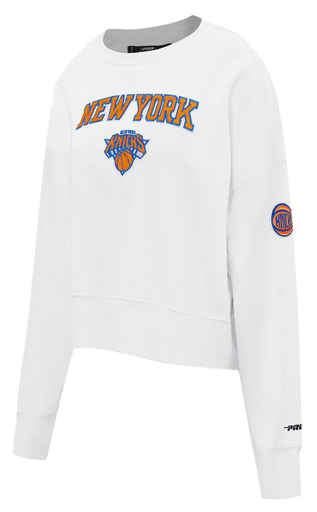 Pro Standard Women's New York Knicks White Classic Fleece Crewneck Sweatshirt product image