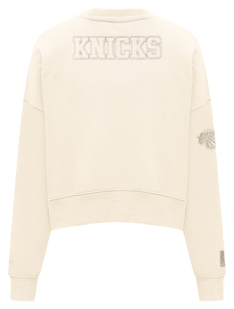 Pro Standard Women's New York Knicks Off White Neutral Fleece Crewneck Sweatshirt product image