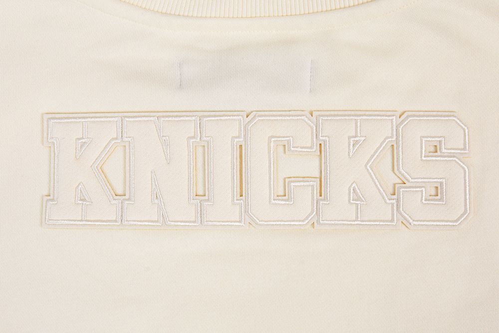 Pro Standard Women's New York Knicks Off White Neutral Fleece Crewneck Sweatshirt product image