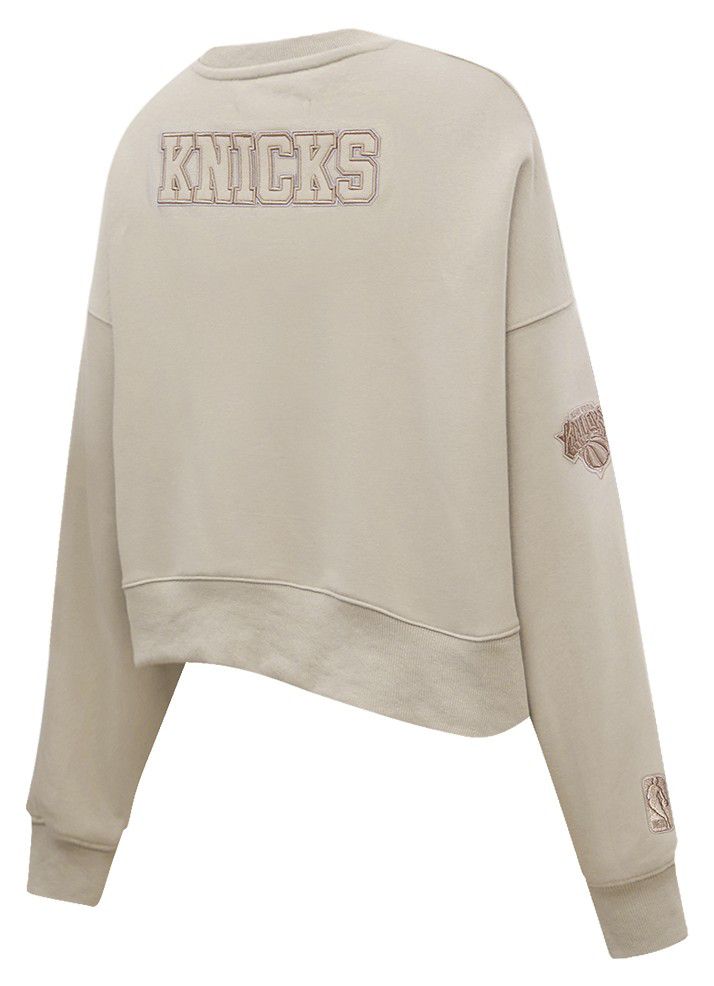Pro Standard Women's New York Knicks Taupe Neutral Fleece Crewneck Sweatshirt product image