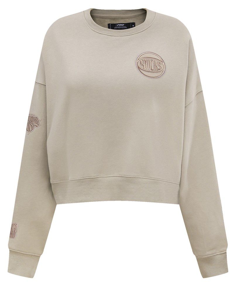 Pro Standard Women's New York Knicks Taupe Neutral Fleece Crewneck Sweatshirt product image