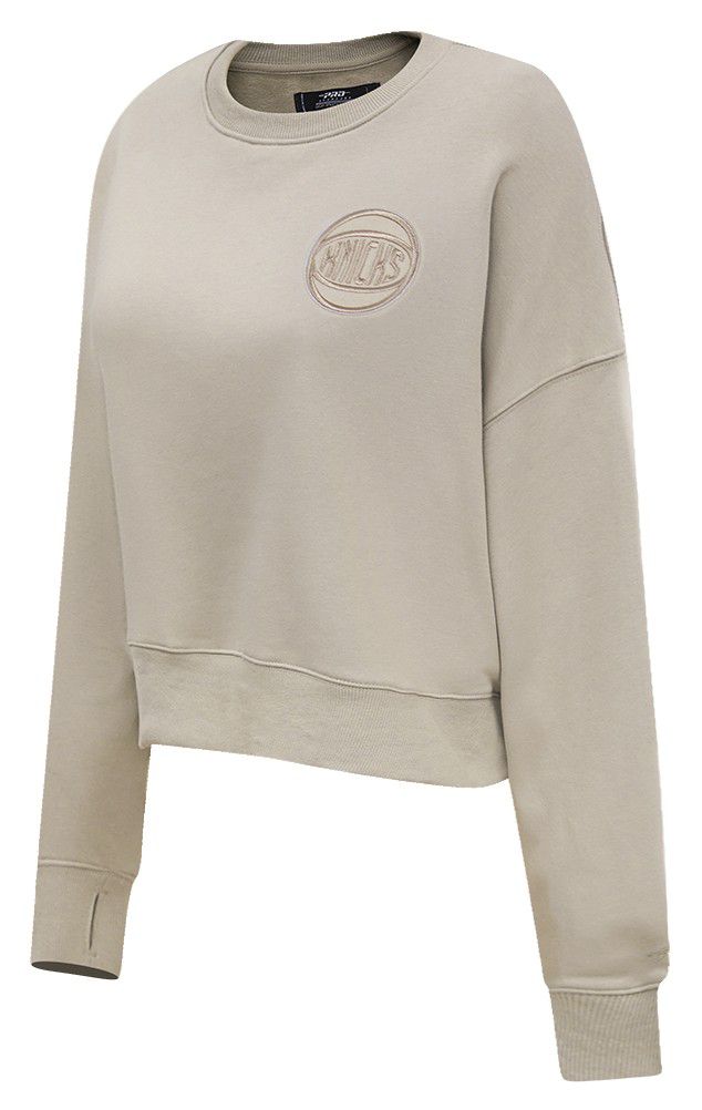 Pro Standard Women's New York Knicks Taupe Neutral Fleece Crewneck Sweatshirt product image