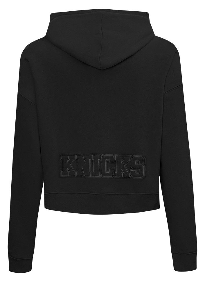 Pro Standard Women's New York Knicks Black Neutral Cropped Fleece Pullover Hoodie product image