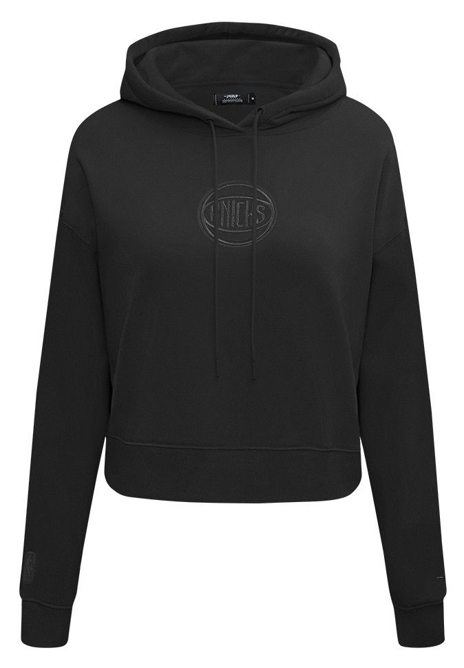 Pro Standard Women's New York Knicks Black Neutral Cropped Fleece Pullover Hoodie product image