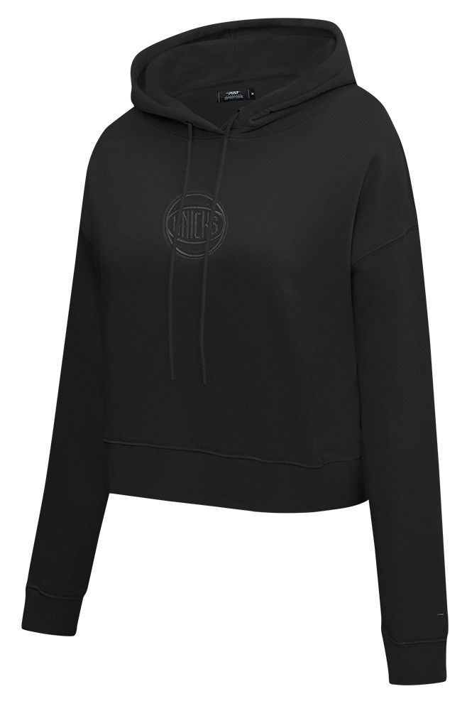 Pro Standard Women's New York Knicks Black Neutral Cropped Fleece Pullover Hoodie product image