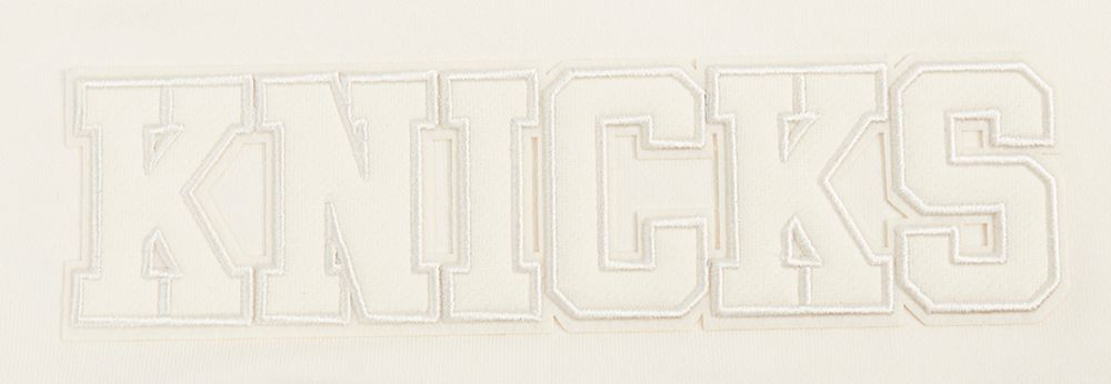 Pro Standard Women's New York Knicks Off White Neutral Cropped Fleece Pullover Hoodie product image