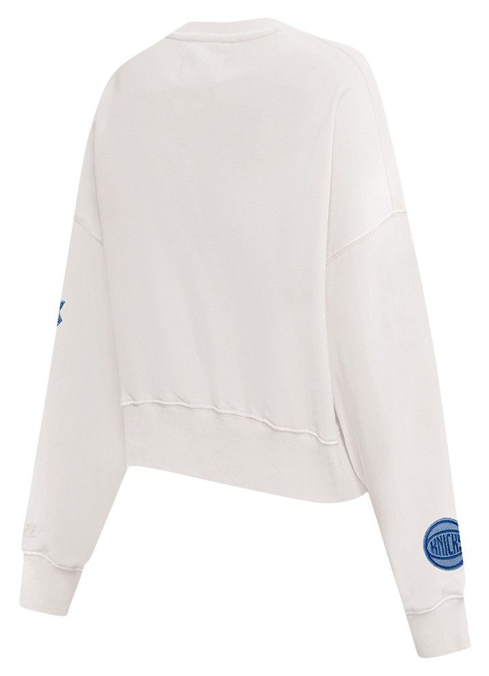 Pro Standard Women's New York Knicks Linen Varsity Blues Fleece Crewneck Sweatshirt product image