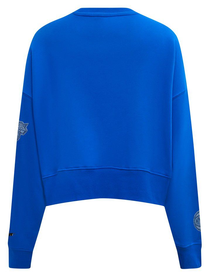 Pro Standard Women's New York Knicks Blue Varsity Blues Fleece Crewneck Sweatshirt product image