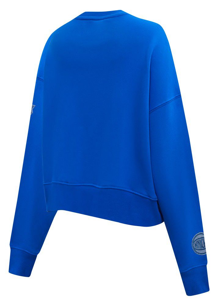 Pro Standard Women's New York Knicks Blue Varsity Blues Fleece Crewneck Sweatshirt product image