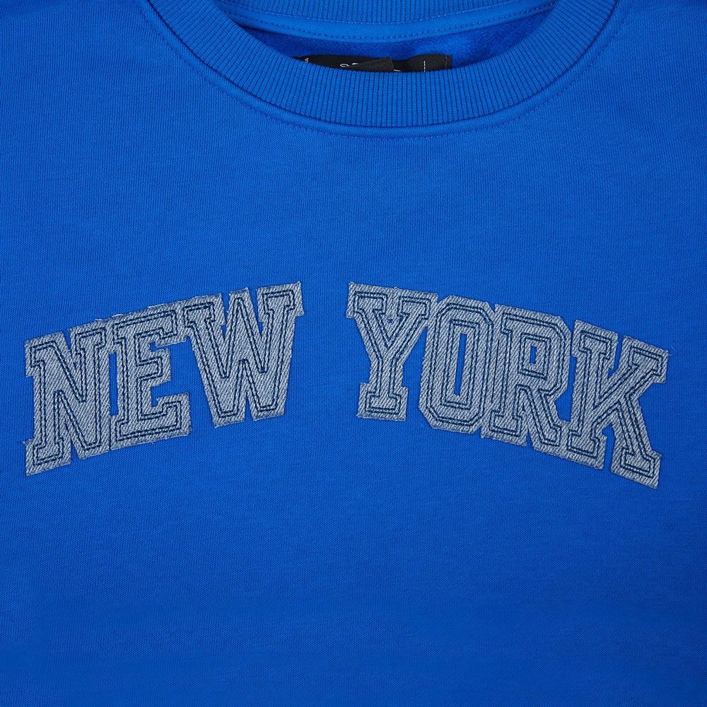 Pro Standard Women's New York Knicks Blue Varsity Blues Fleece Crewneck Sweatshirt product image