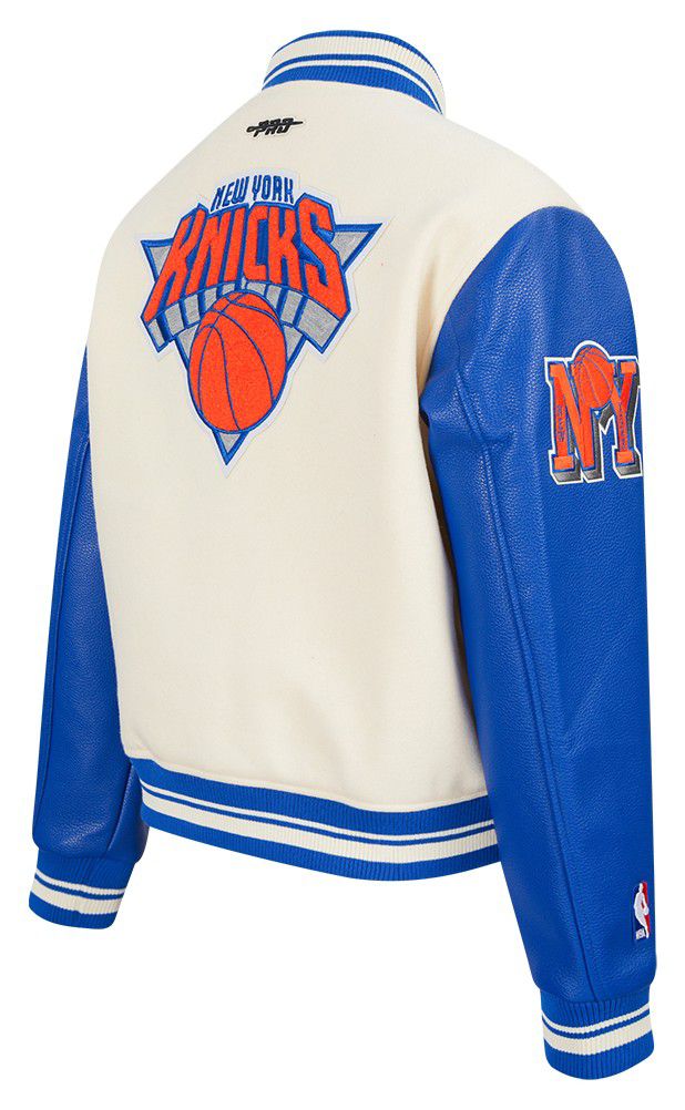 Pro Standard Women's New York Knicks Off White Classic Varsity Jacket product image