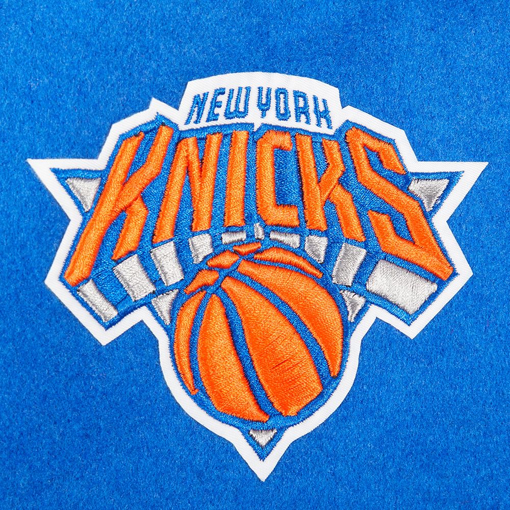 Pro Standard Women's New York Knicks Blue Classic Rib Wool Varsity Jacket product image